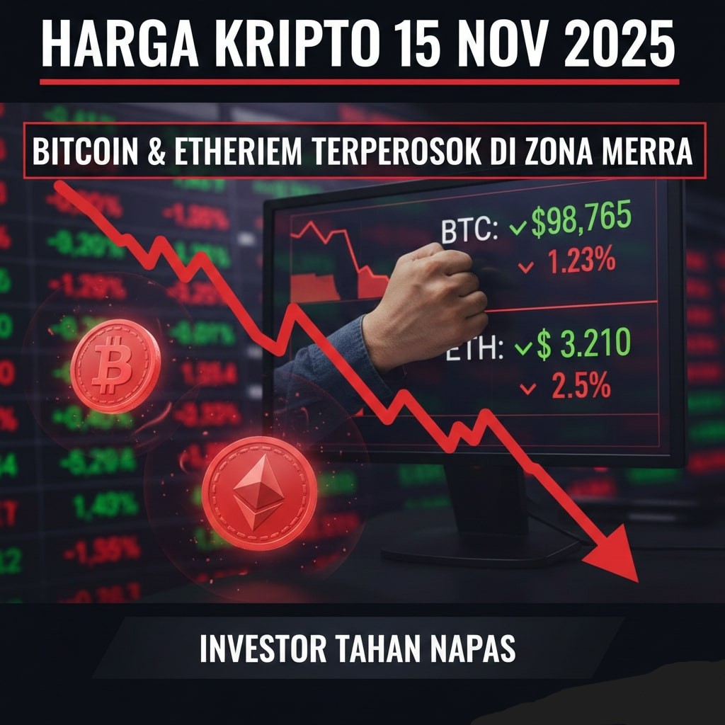 Harga Kripto 15 November 2025: Bitcoin dan Ethereum Terperosok di Zona Merah, Investor Tahan Napas