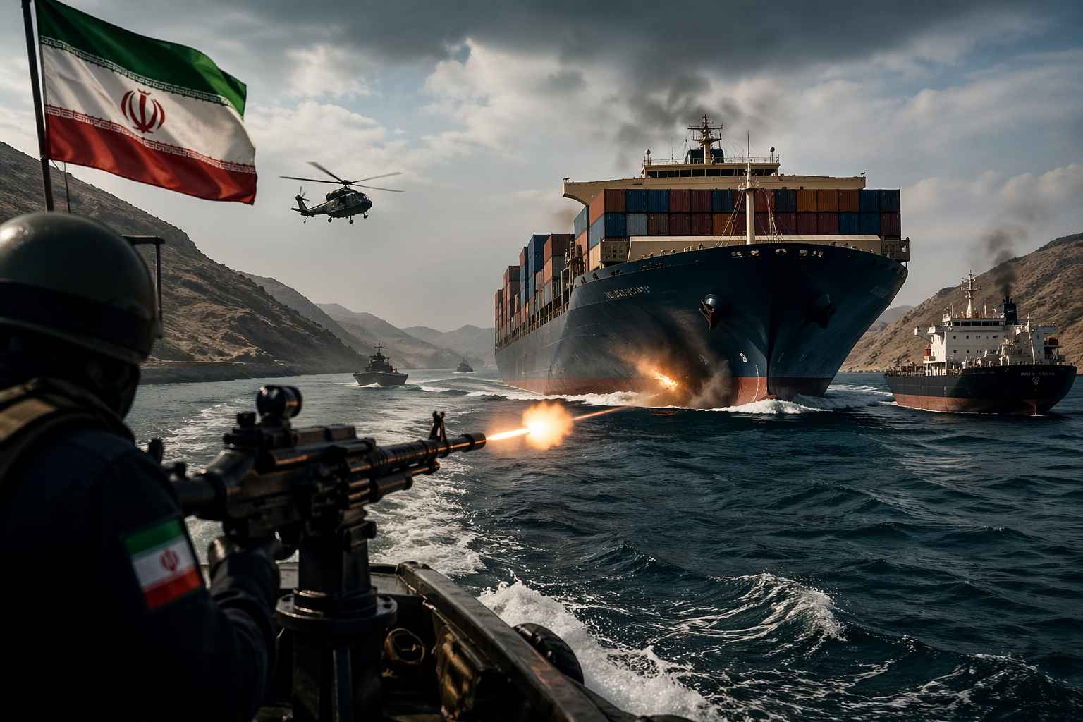 Selat Hormuz Memanas: Iran Tembaki Tiga Kapal, Dua Disita